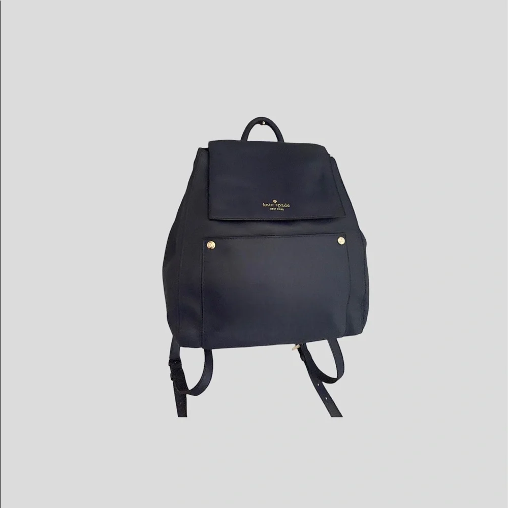 ♠️ Kate Spade ♠️ Hamilton Heights Cody Navy “Off Shore” Leather Backpack - Picture 3 of 8
